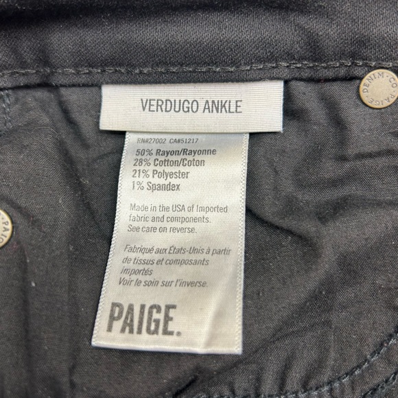 PAIGE, “Verdugo Ankle”, Black Jeans, Distressed, Size 31 - Picture 7 of 12